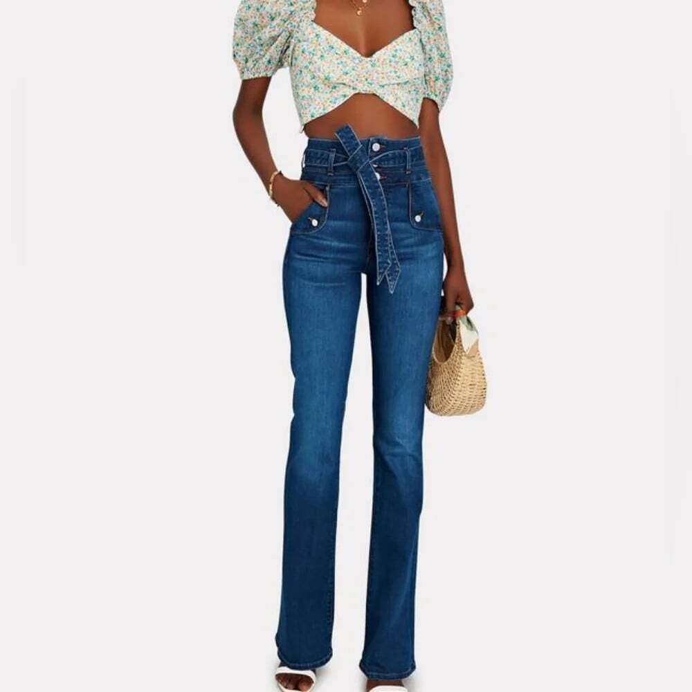VERONICA BEARD Giselle Flare Size 25 Blue Jeans Extra High Rise Boho Western 70s